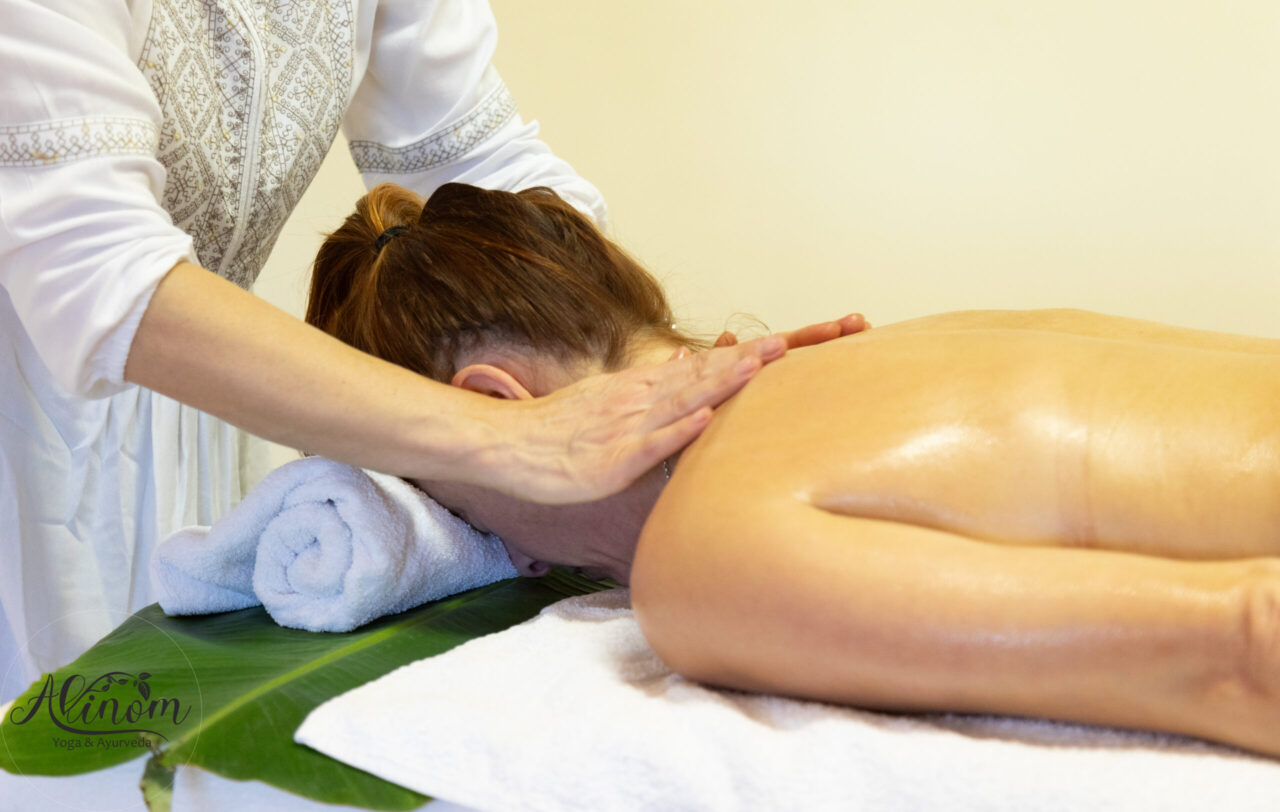 a woman receiving a massage